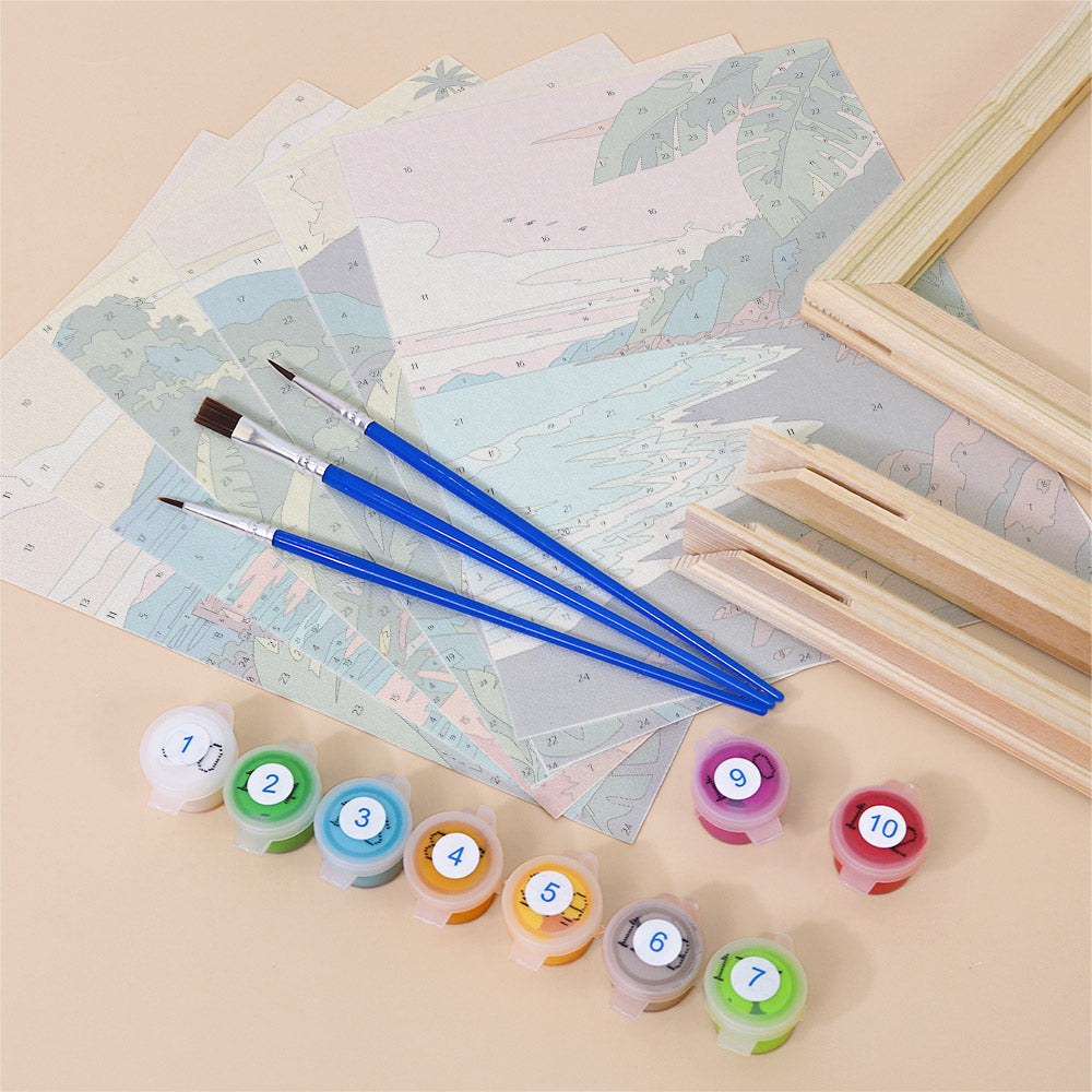 Jungle Waterfall and Lagoon Coves mini paint by numbers – image 11