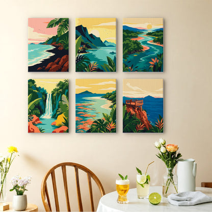 Jungle Waterfall and Lagoon Coves mini paint by numbers – image 14