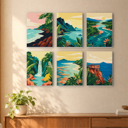 Jungle Waterfall and Lagoon Coves mini paint by numbers – image 16