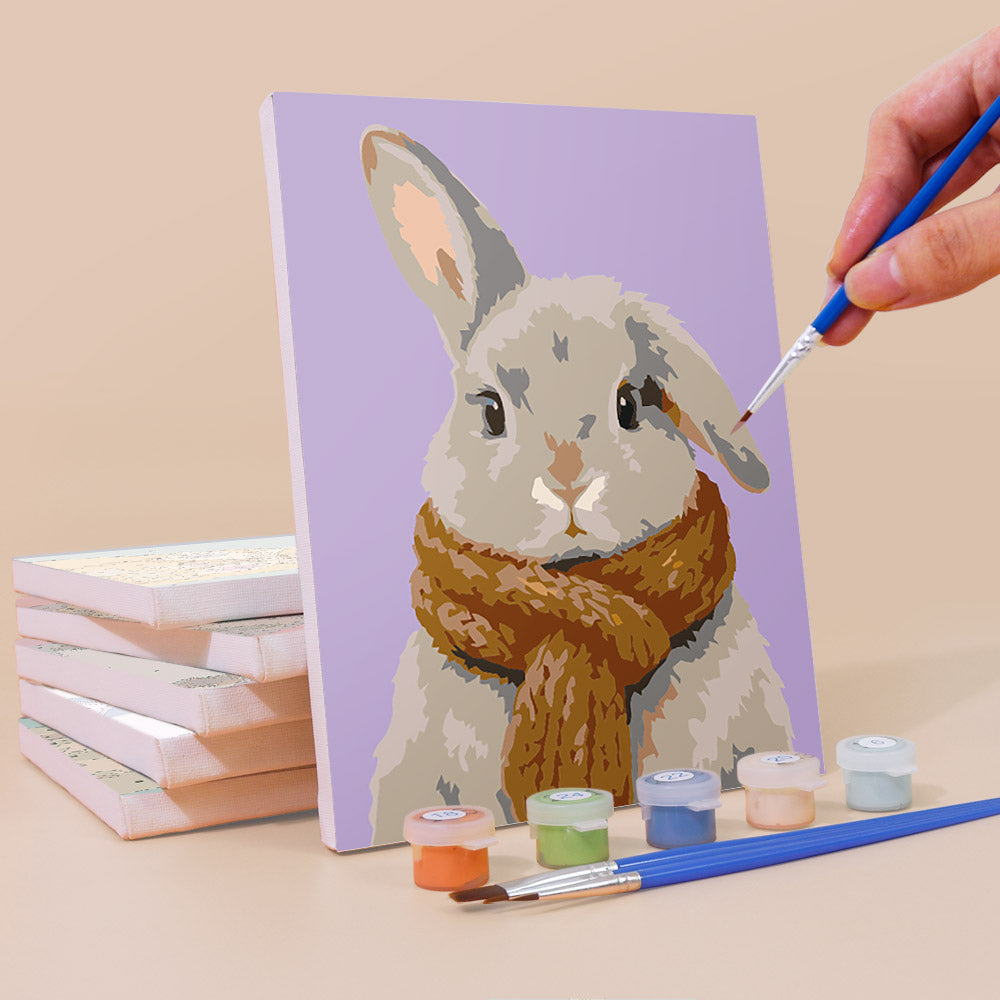 Bow Tie and Beret Bunnies mini paint by numbers – image 3