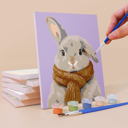 Bow Tie and Beret Bunnies mini paint by numbers – image 3