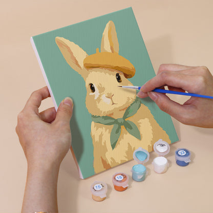 Bow Tie and Beret Bunnies mini paint by numbers – image 5