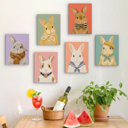 Bow Tie and Beret Bunnies mini paint by numbers – image 17