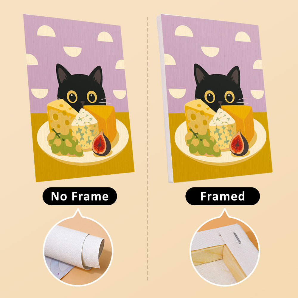 Black Cat Eyeing the Spaghetti mini paint by numbers – image 13
