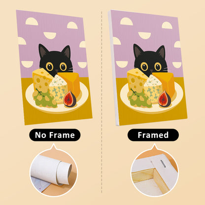 Black Cat Eyeing the Spaghetti mini paint by numbers – image 13