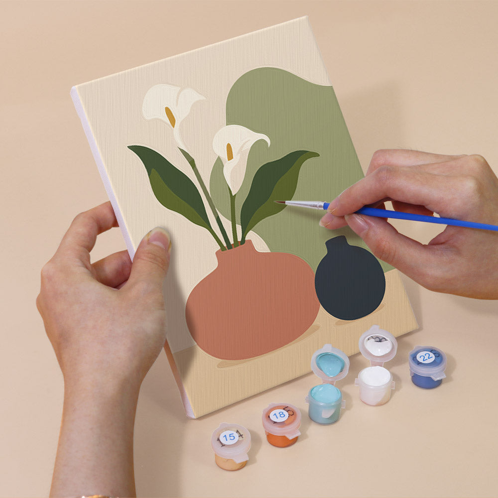 Earthy Vase Still Life mini paint by numbers – image 5