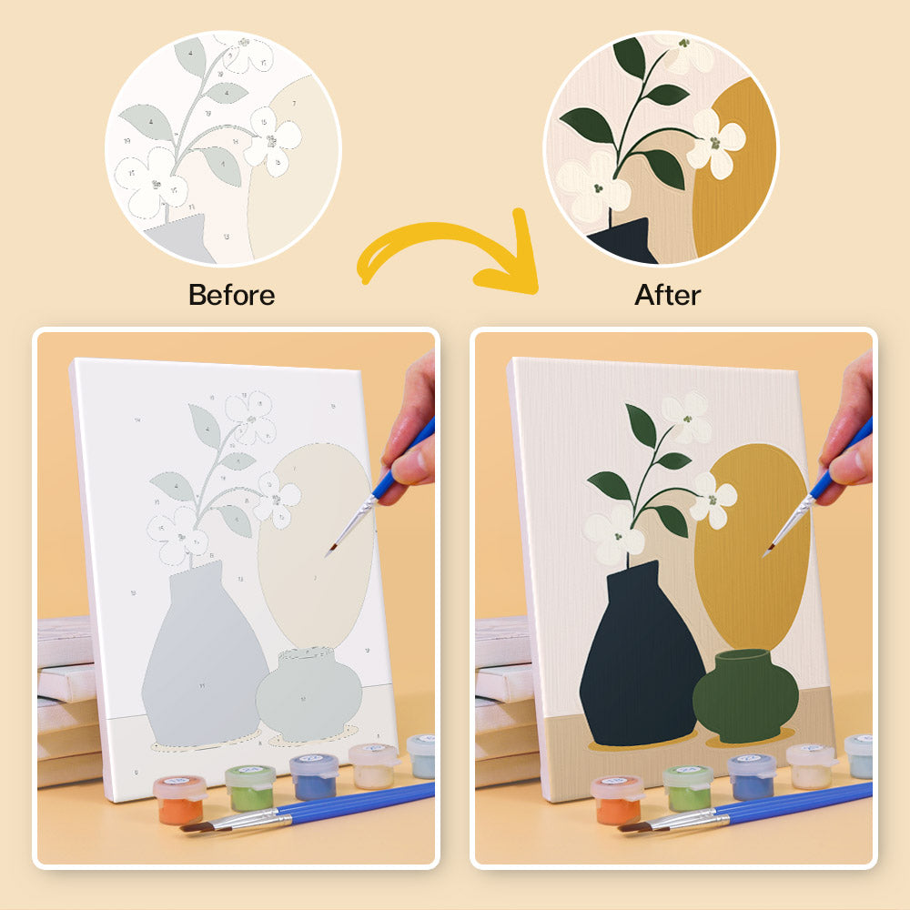 Earthy Vase Still Life mini paint by numbers – image 10