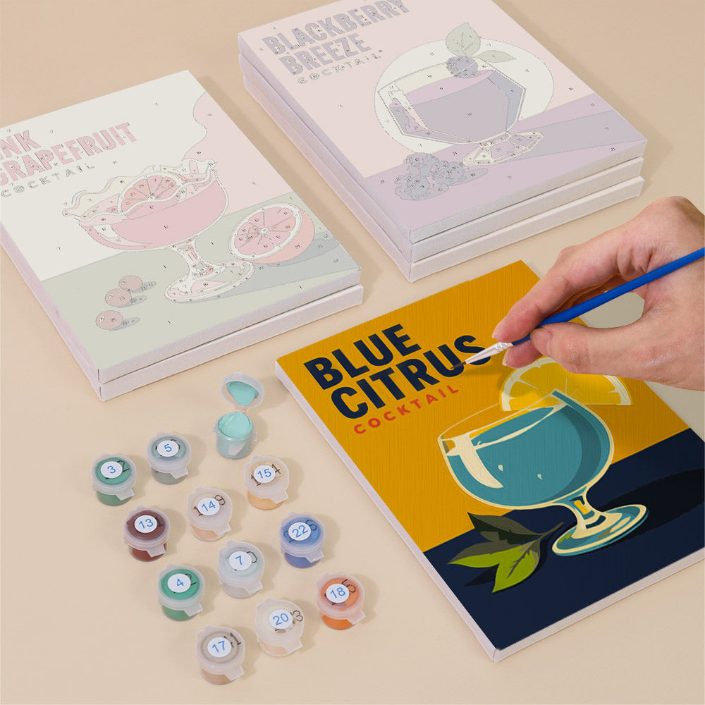 Retro Fruit Cocktail Posters mini paint by numbers – image 4