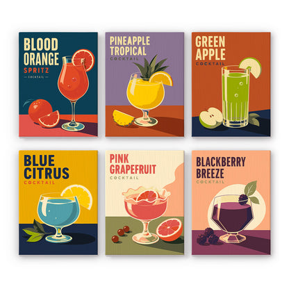 Retro Fruit Cocktail Posters mini paint by numbers – image 7