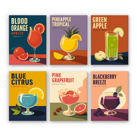 Retro Fruit Cocktail Posters mini paint by numbers – image 7