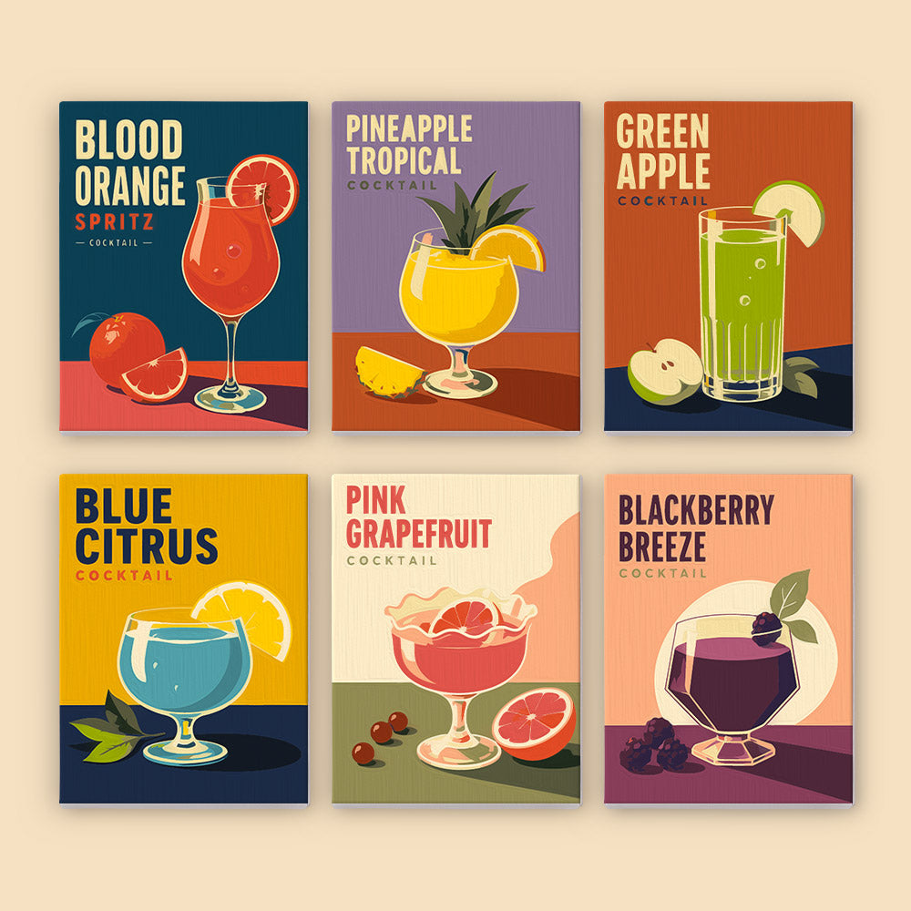 Retro Fruit Cocktail Posters mini paint by numbers – image 8
