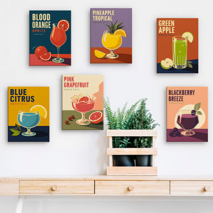 Retro Fruit Cocktail Posters mini paint by numbers – image 15
