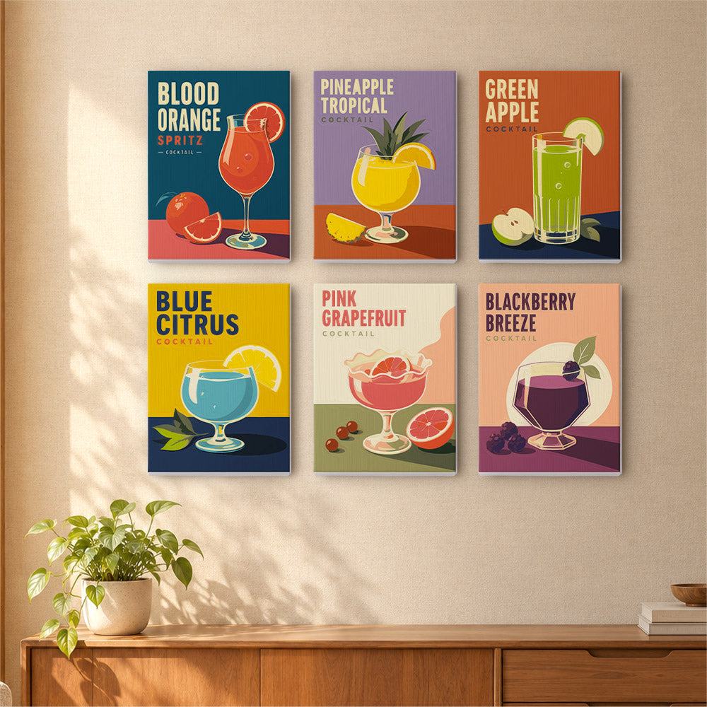 Retro Fruit Cocktail Posters mini paint by numbers – image 16