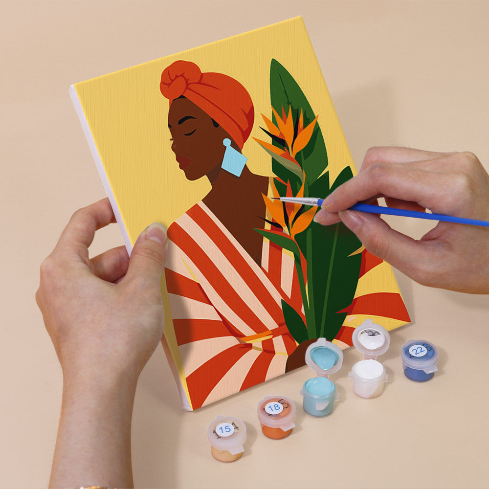 Women and Flowers Portrait mini paint by numbers – image 5