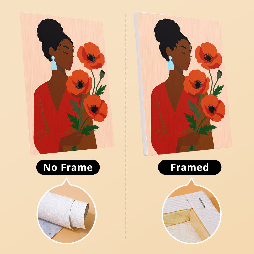 Women and Flowers Portrait mini paint by numbers – image 13