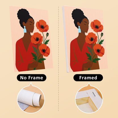 Women and Flowers Portrait mini paint by numbers – image 13