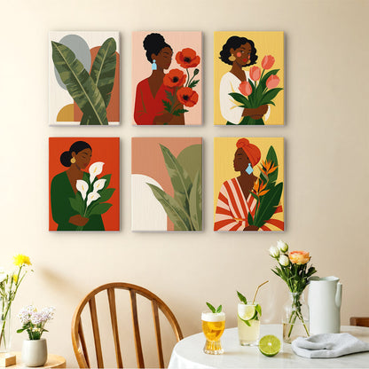Women and Flowers Portrait mini paint by numbers – image 14