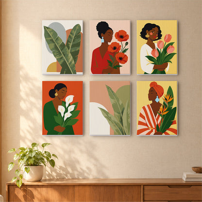 Women and Flowers Portrait mini paint by numbers – image 16