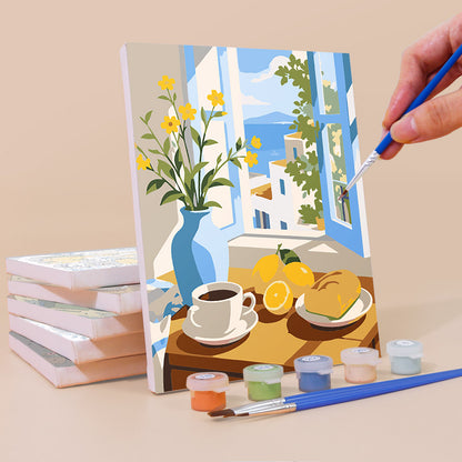Mediterranean Window Views mini paint by numbers – image 3