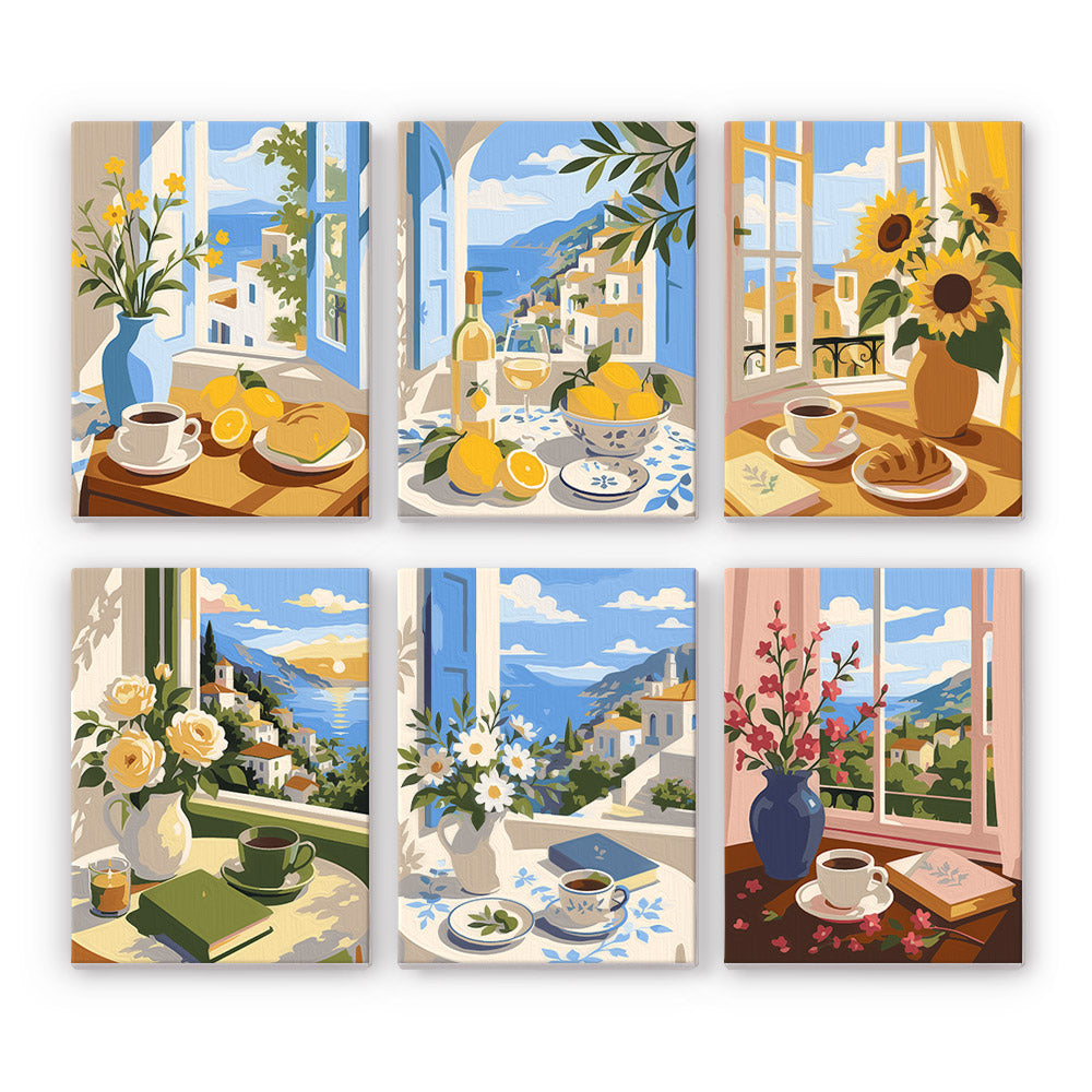Mediterranean Window Views mini paint by numbers – image 7