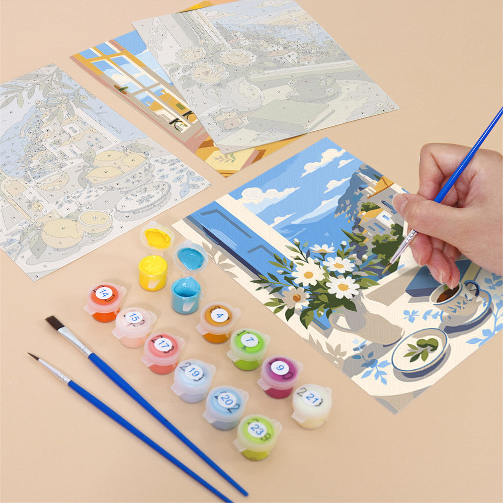 Mediterranean Window Views mini paint by numbers – image 12