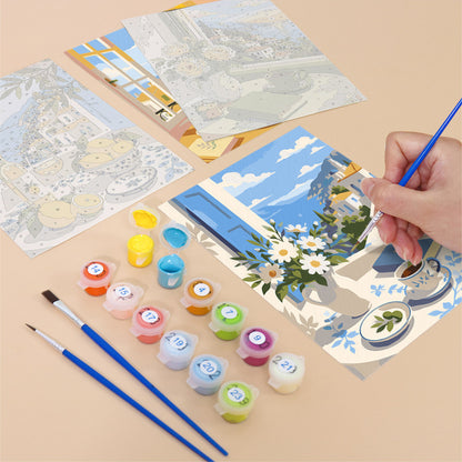 Mediterranean Window Views mini paint by numbers – image 12