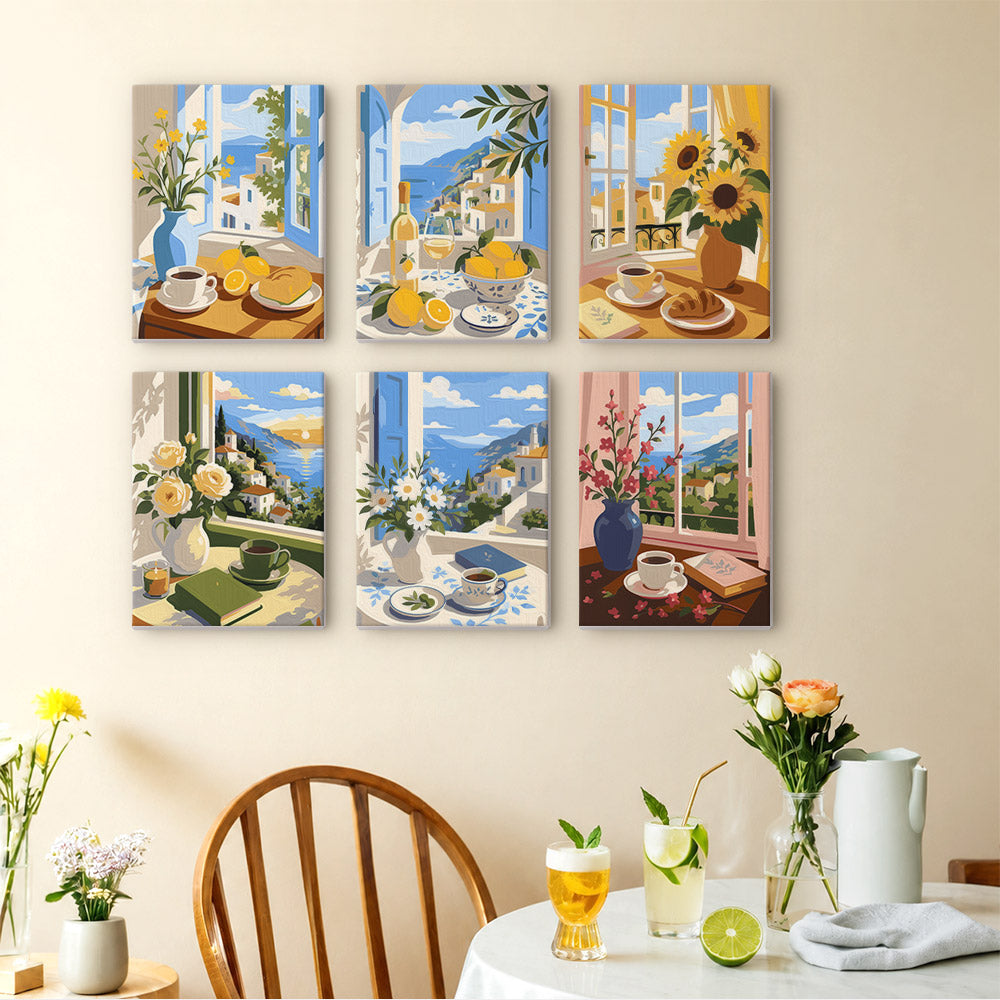 Mediterranean Window Views mini paint by numbers – image 14