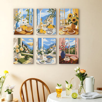 Mediterranean Window Views mini paint by numbers – image 14
