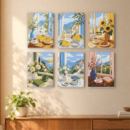 Mediterranean Window Views mini paint by numbers – image 16