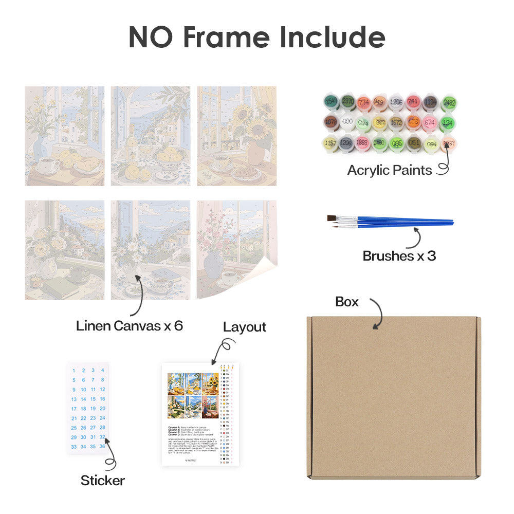 Mediterranean Window Views mini paint by numbers – image 19