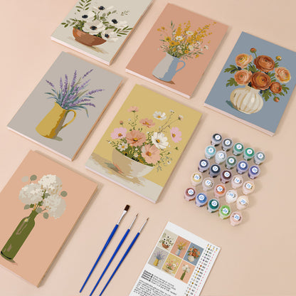 Soft Floral Vase mini paint by numbers – image 1