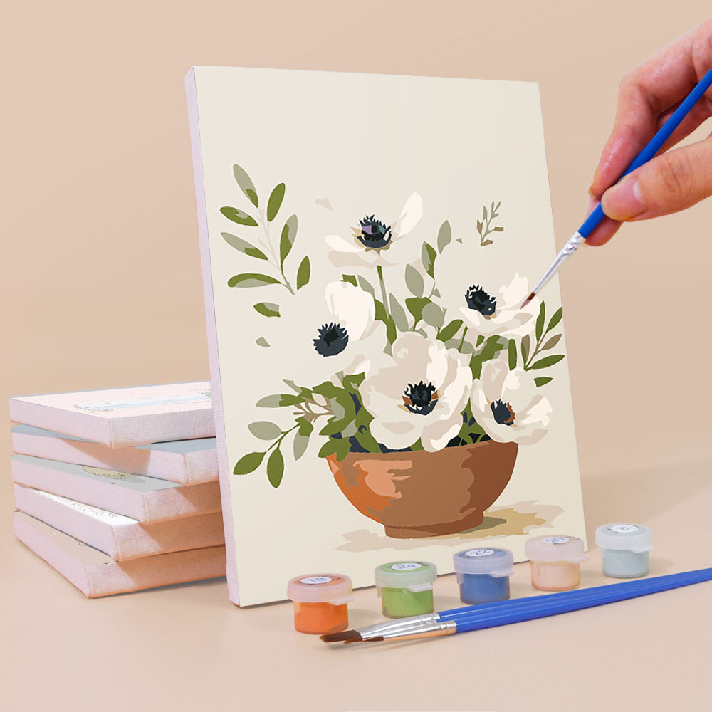 Soft Floral Vase mini paint by numbers – image 3