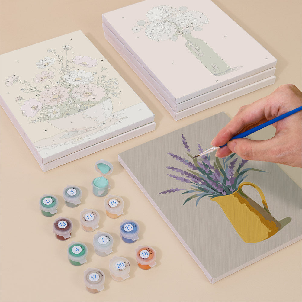 Soft Floral Vase mini paint by numbers – image 4