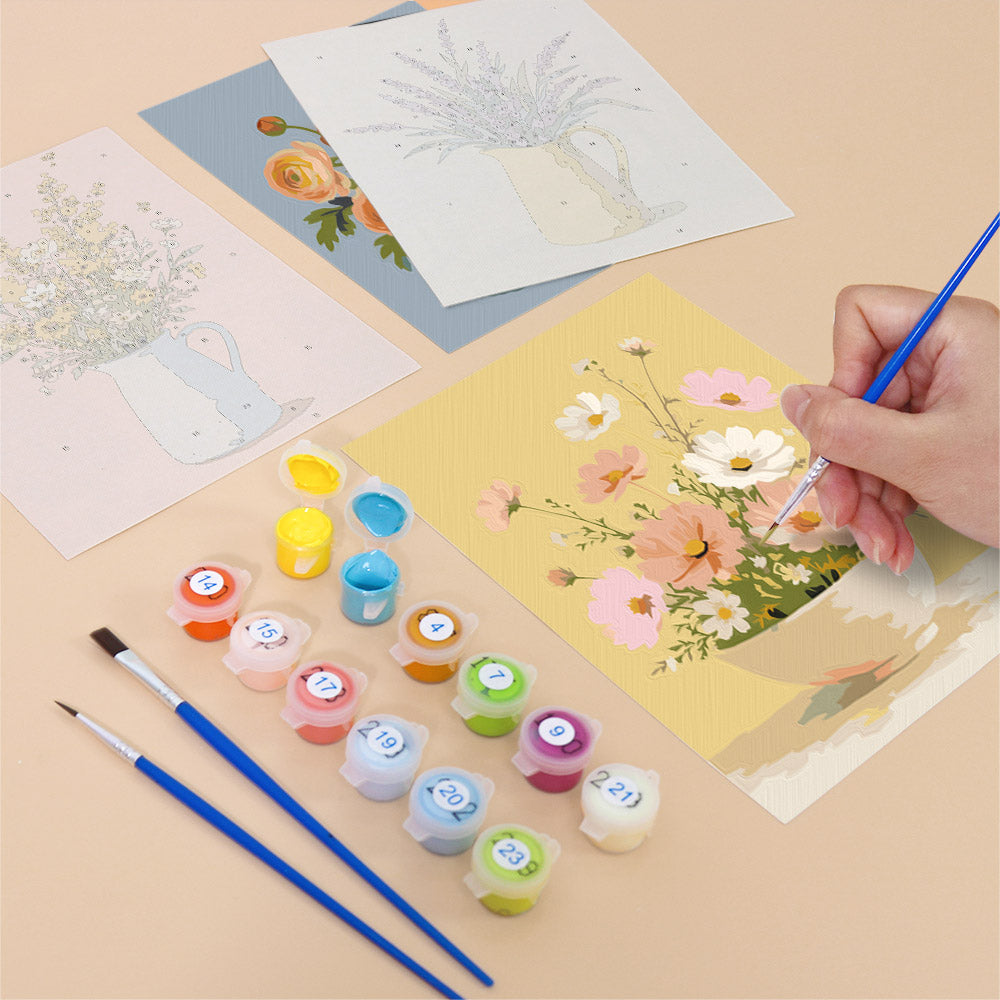 Soft Floral Vase mini paint by numbers – image 12