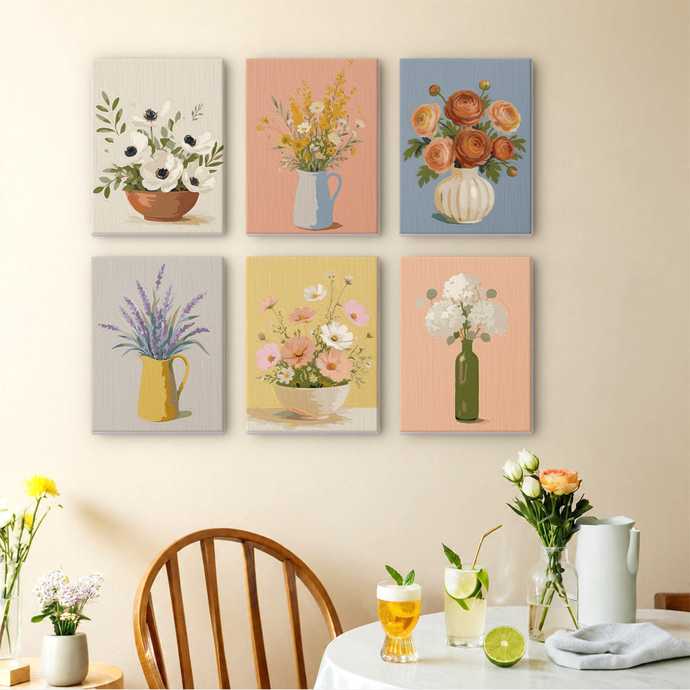 Soft Floral Vase mini paint by numbers – image 14