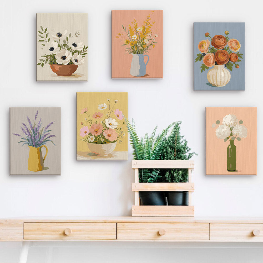 Soft Floral Vase mini paint by numbers – image 15