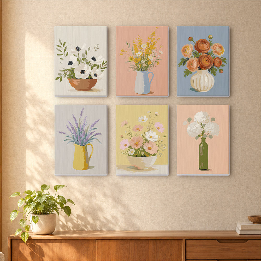Soft Floral Vase mini paint by numbers – image 16