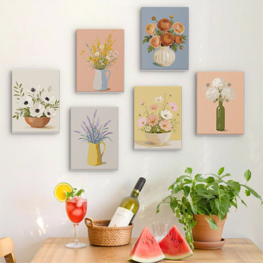 Soft Floral Vase mini paint by numbers – image 17