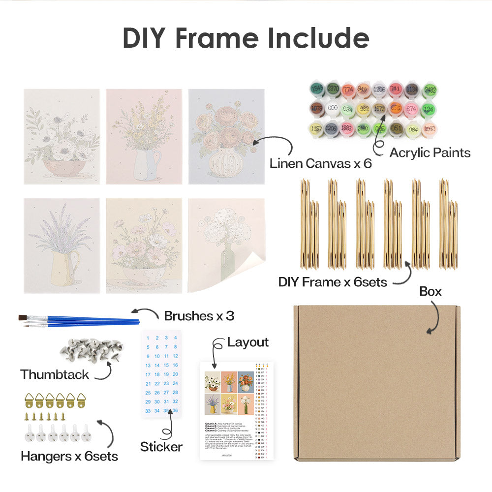 Soft Floral Vase mini paint by numbers – image 18