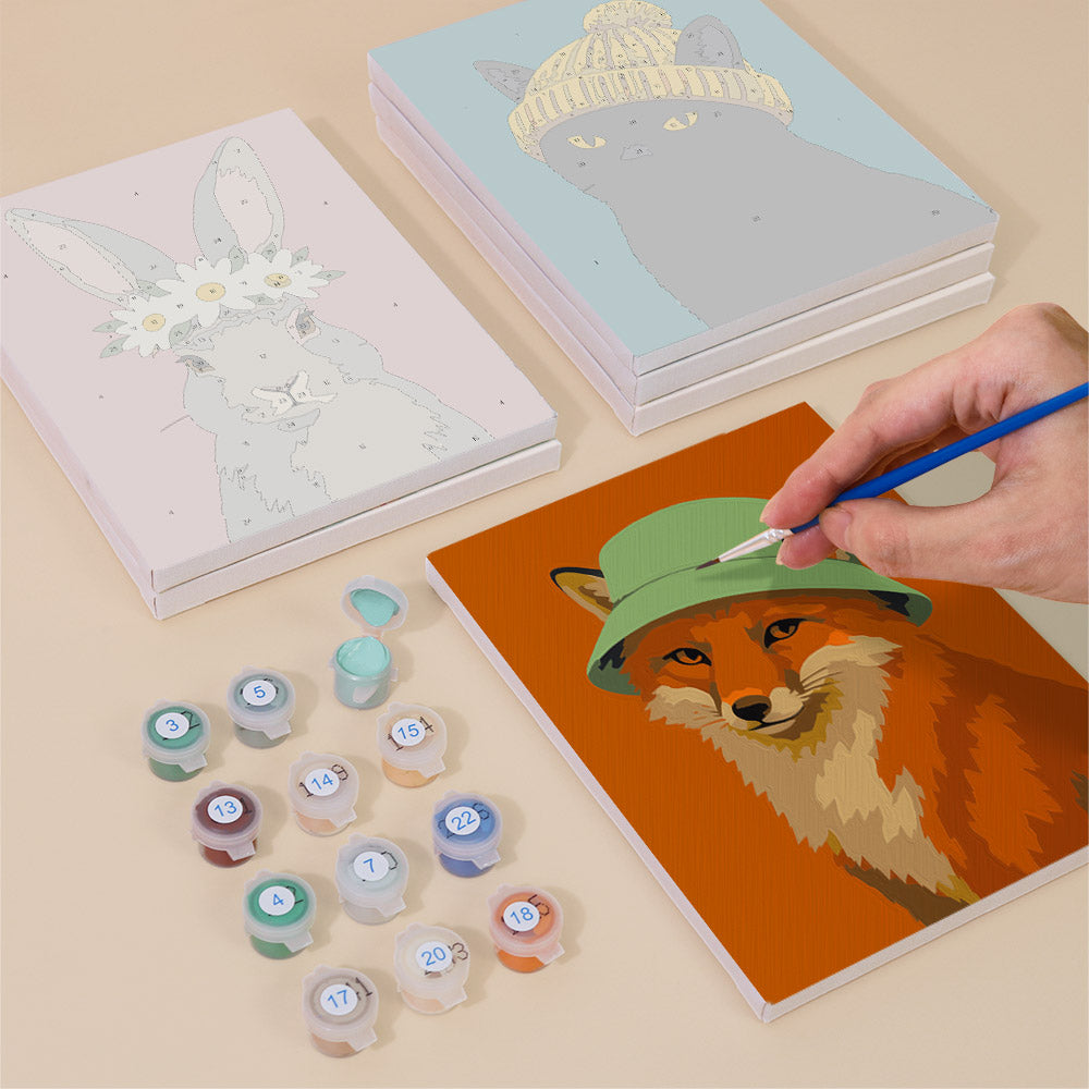 Charming Animal Fashion Portraits mini paint by numbers – image 4