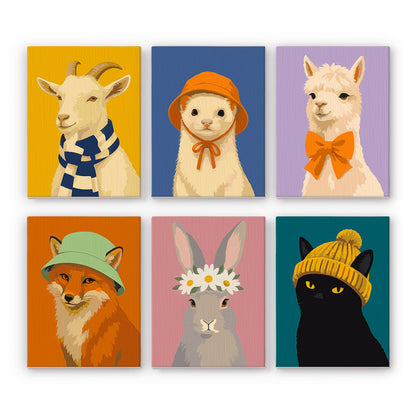 Charming Animal Fashion Portraits mini paint by numbers – image 7