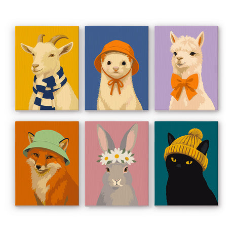 Charming Animal Fashion Portraits mini paint by numbers – image 7
