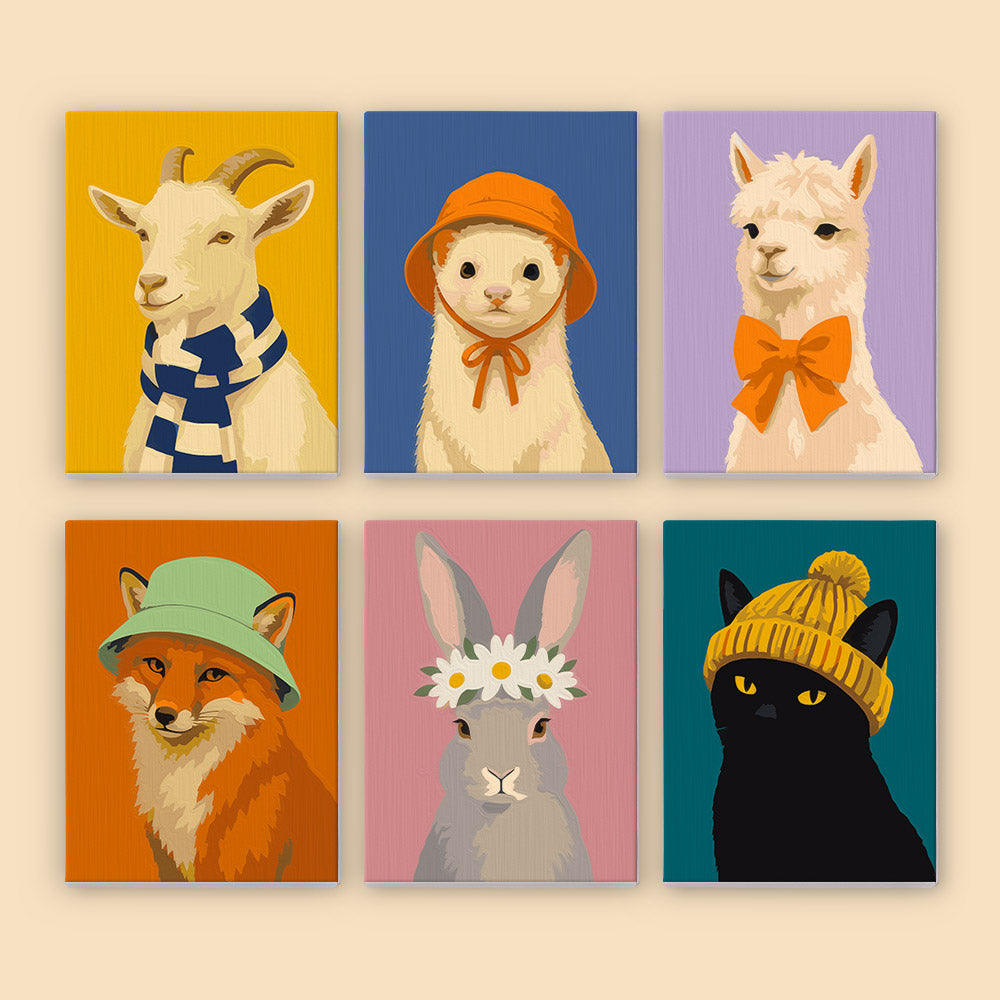 Charming Animal Fashion Portraits mini paint by numbers – image 8