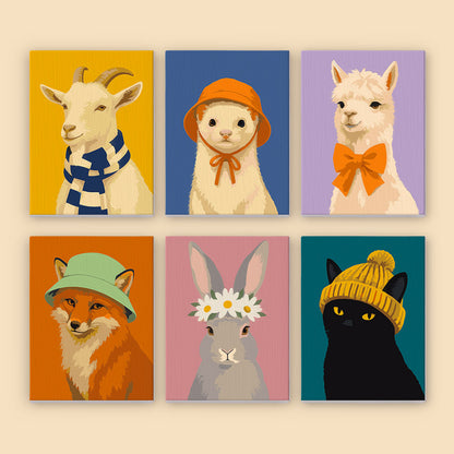 Charming Animal Fashion Portraits mini paint by numbers – image 8