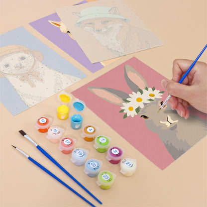 Charming Animal Fashion Portraits mini paint by numbers – image 12