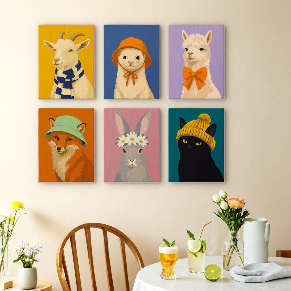 Charming Animal Fashion Portraits mini paint by numbers – image 14