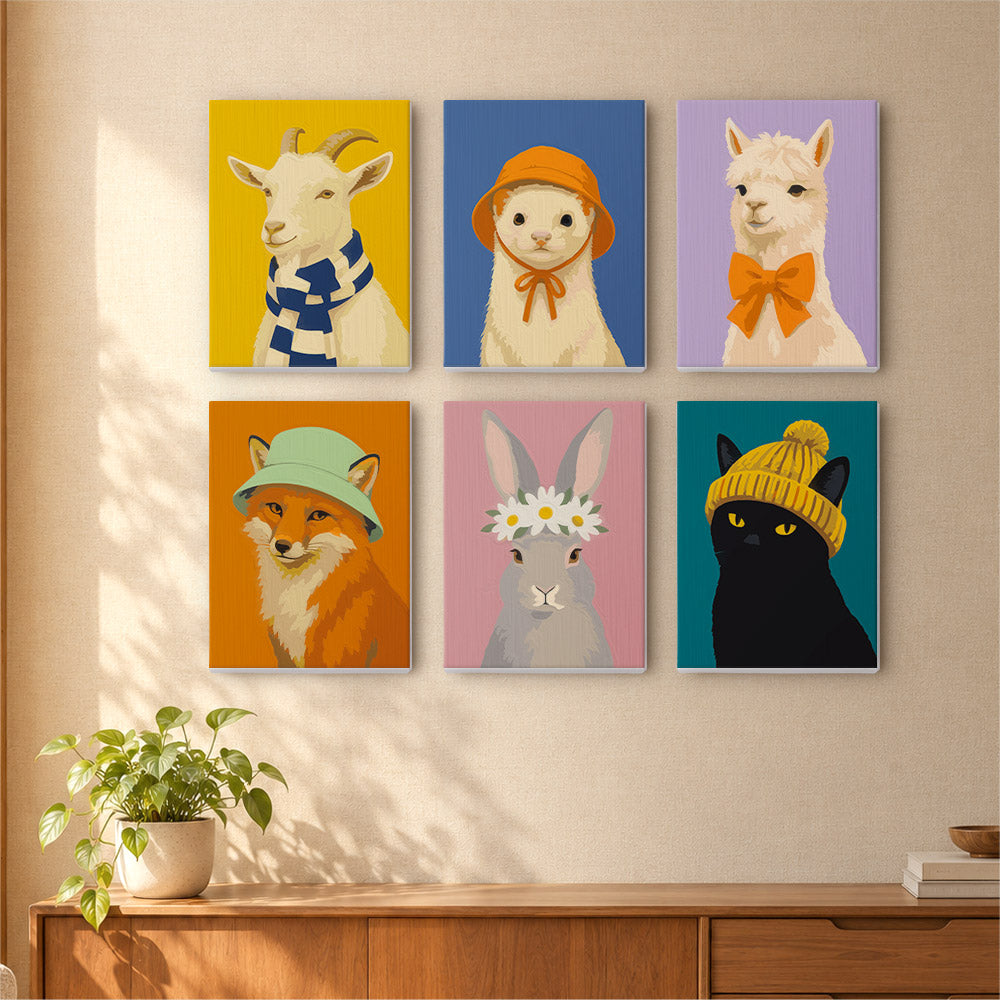 Charming Animal Fashion Portraits mini paint by numbers – image 16