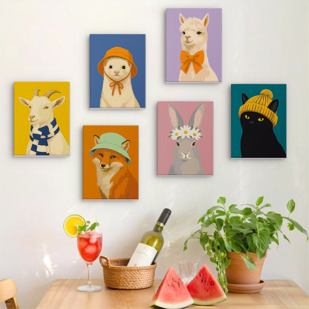 Charming Animal Fashion Portraits mini paint by numbers – image 17