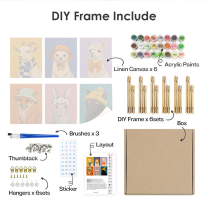 Charming Animal Fashion Portraits mini paint by numbers – image 18