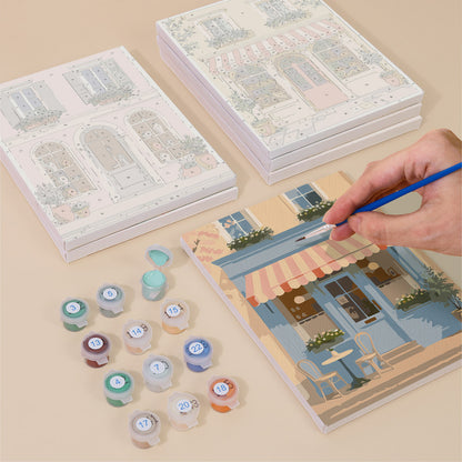 Pastel European Storefronts mini paint by numbers – image 4
